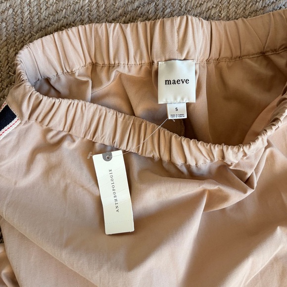 Maeve Beige A-Line Side Stripe Pull On Midi Skirt Size Small - Picture 4 of 6